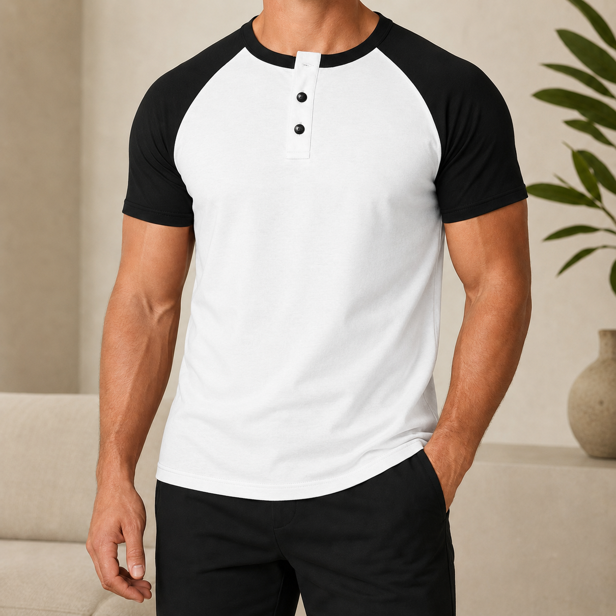 Mivanity Men's Casual Solid Color T-Shirts