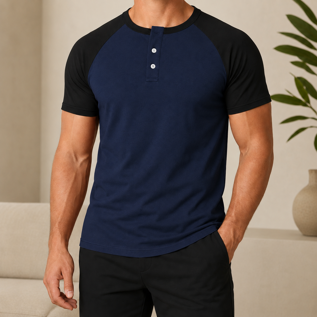 Mivanity Men's Casual Solid Color T-Shirts