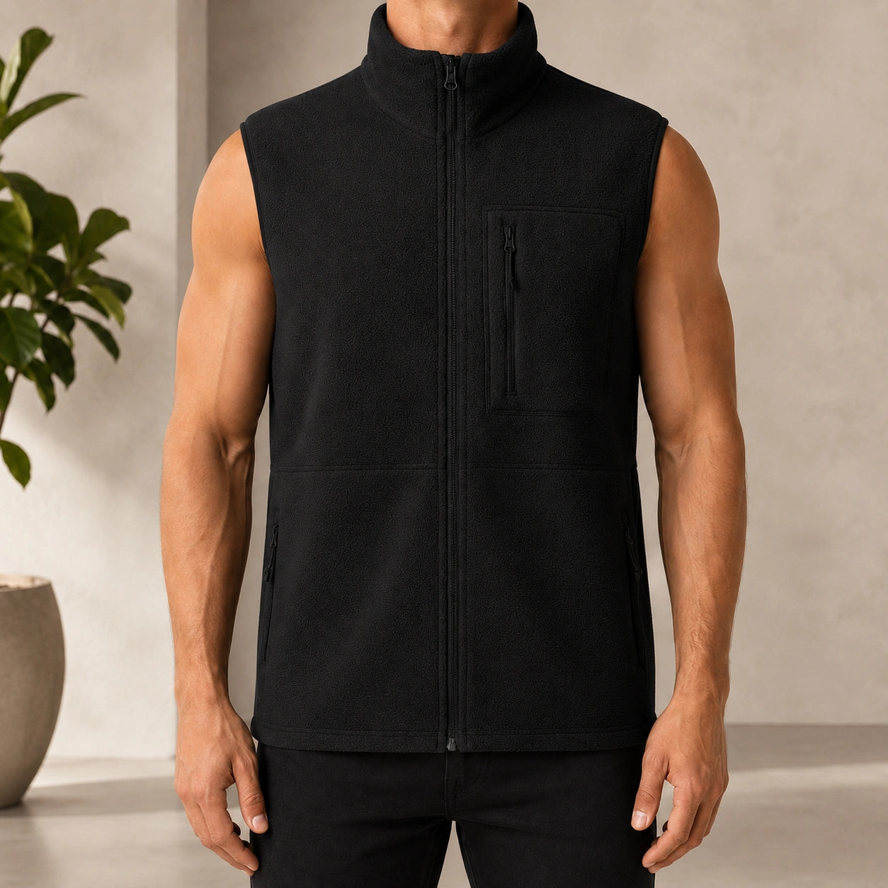 Mivanity Men's Casual Sports Outdoor Zip-Up Tank Tops