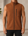 Mivanity Men's Casual Sports Outdoor Zip-Up Tank Tops