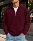 Mivanity Men's Casual Stand Collar Corduroy Sweatshirts