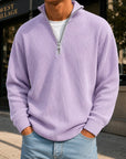 Mivanity Men's Casual Stand Collar Corduroy Sweatshirts