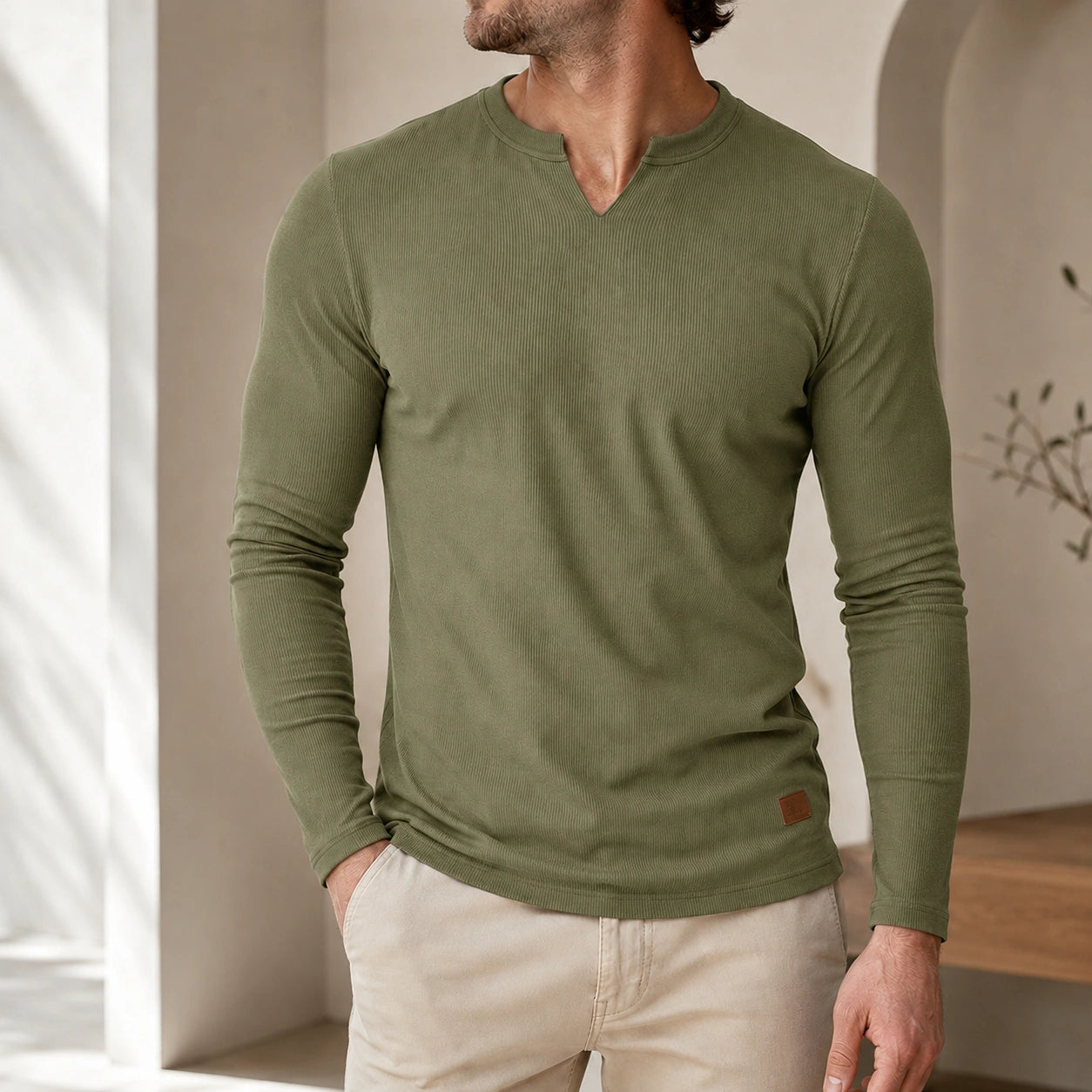 Mivanity Men's Casual V-Neck Base Layer T-Shirts