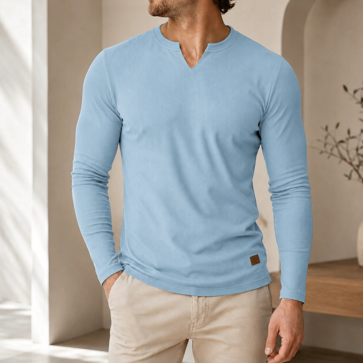 Mivanity Men's Casual V-Neck Base Layer T-Shirts