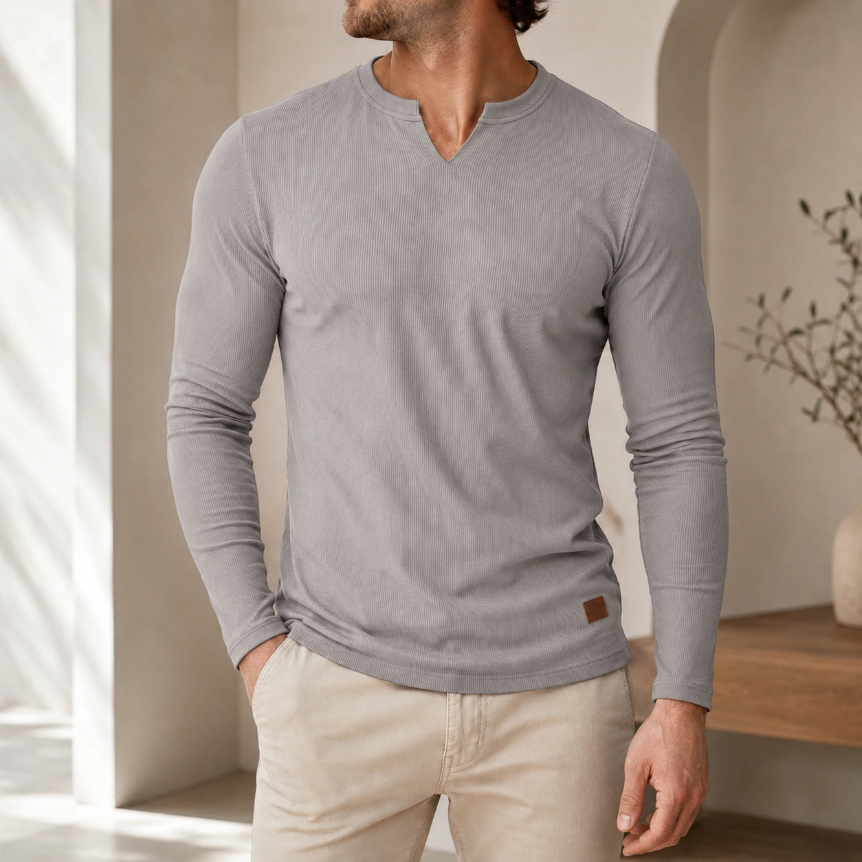 Mivanity Men's Casual V-Neck Base Layer T-Shirts