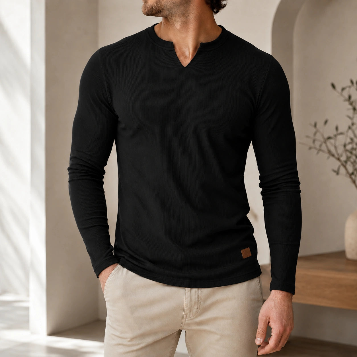 Mivanity Men's Casual V-Neck Base Layer T-Shirts