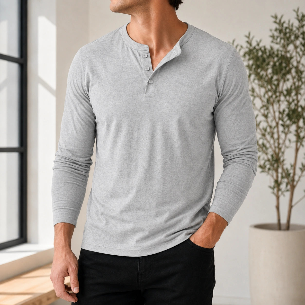 Mivanity Men's Classic Casual Long-Sleeve T-Shirts