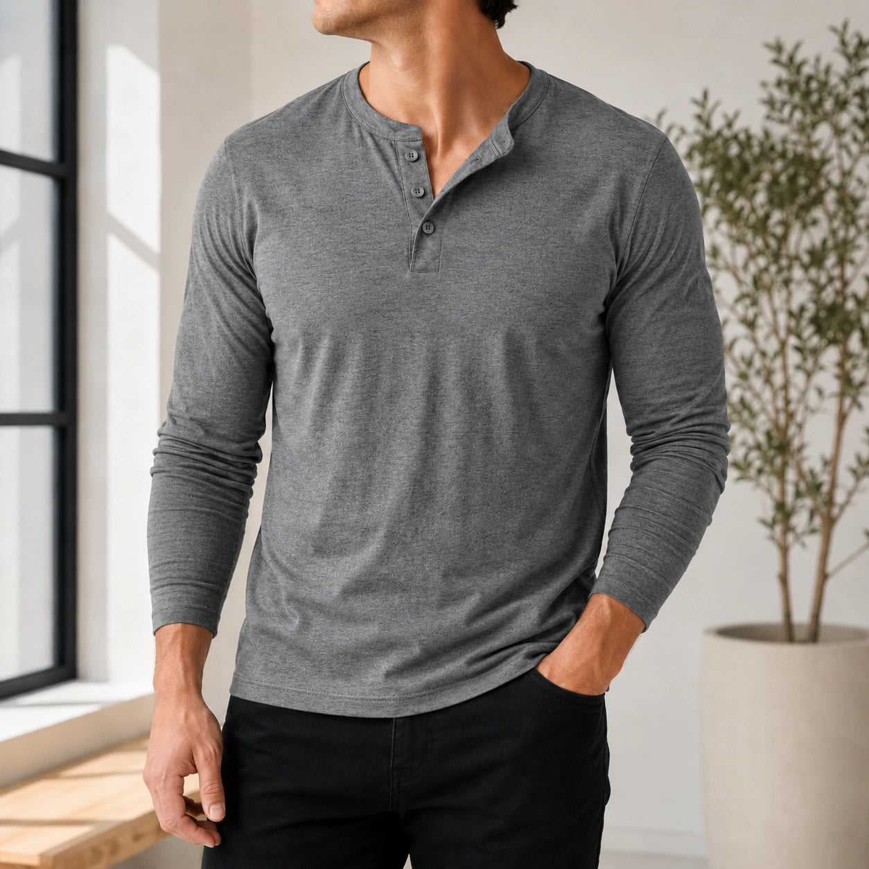 Mivanity Men's Classic Casual Long-Sleeve T-Shirts