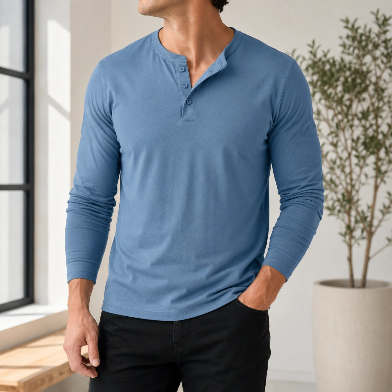 Mivanity Men's Classic Casual Long-Sleeve T-Shirts
