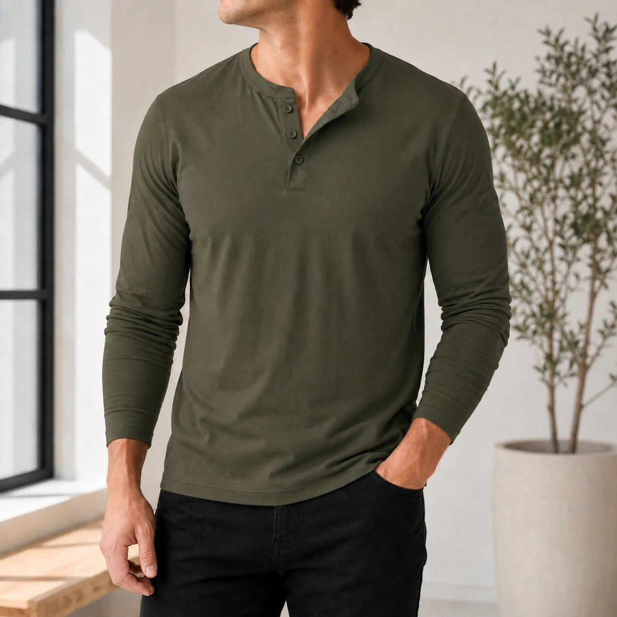 Mivanity Men's Classic Casual Long-Sleeve T-Shirts