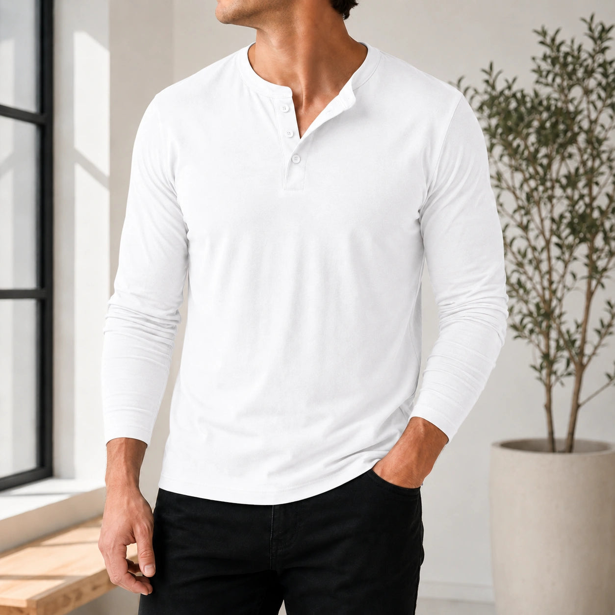Mivanity Men's Classic Casual Long-Sleeve T-Shirts