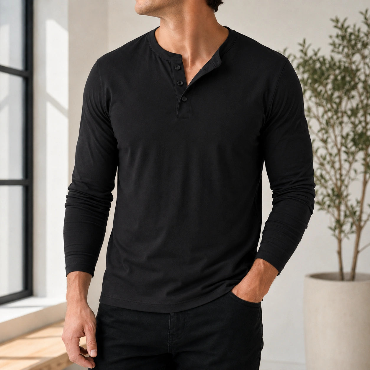 Mivanity Men's Classic Casual Long-Sleeve T-Shirts