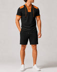 Mivanity Men's Color-Block Knit T-Shirt Shorts Sets