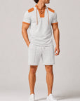 Mivanity Men's Color-Block Knit T-Shirt Shorts Sets