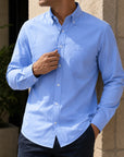 Mivanity Men's Comfortable Casual Cotton Pocket Long-sleeved Shirts