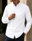 Mivanity Men's Comfortable Casual Cotton Pocket Long-sleeved Shirts