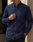 Mivanity Men's Comfortable Casual Cotton Pocket Long-sleeved Shirts
