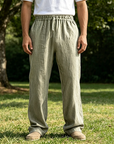 Mivanity Men's Comfortable Linen Loose Casual Breathable Trousers