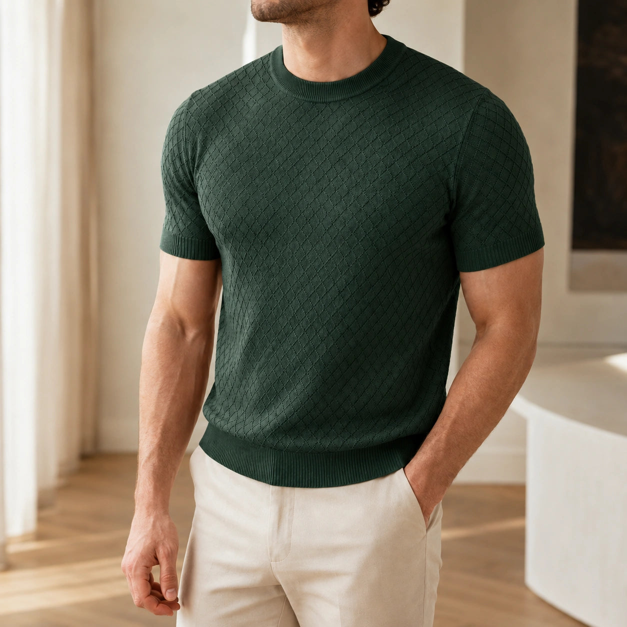 Mivanity Men's Cool-Feel Knit T-Shirts