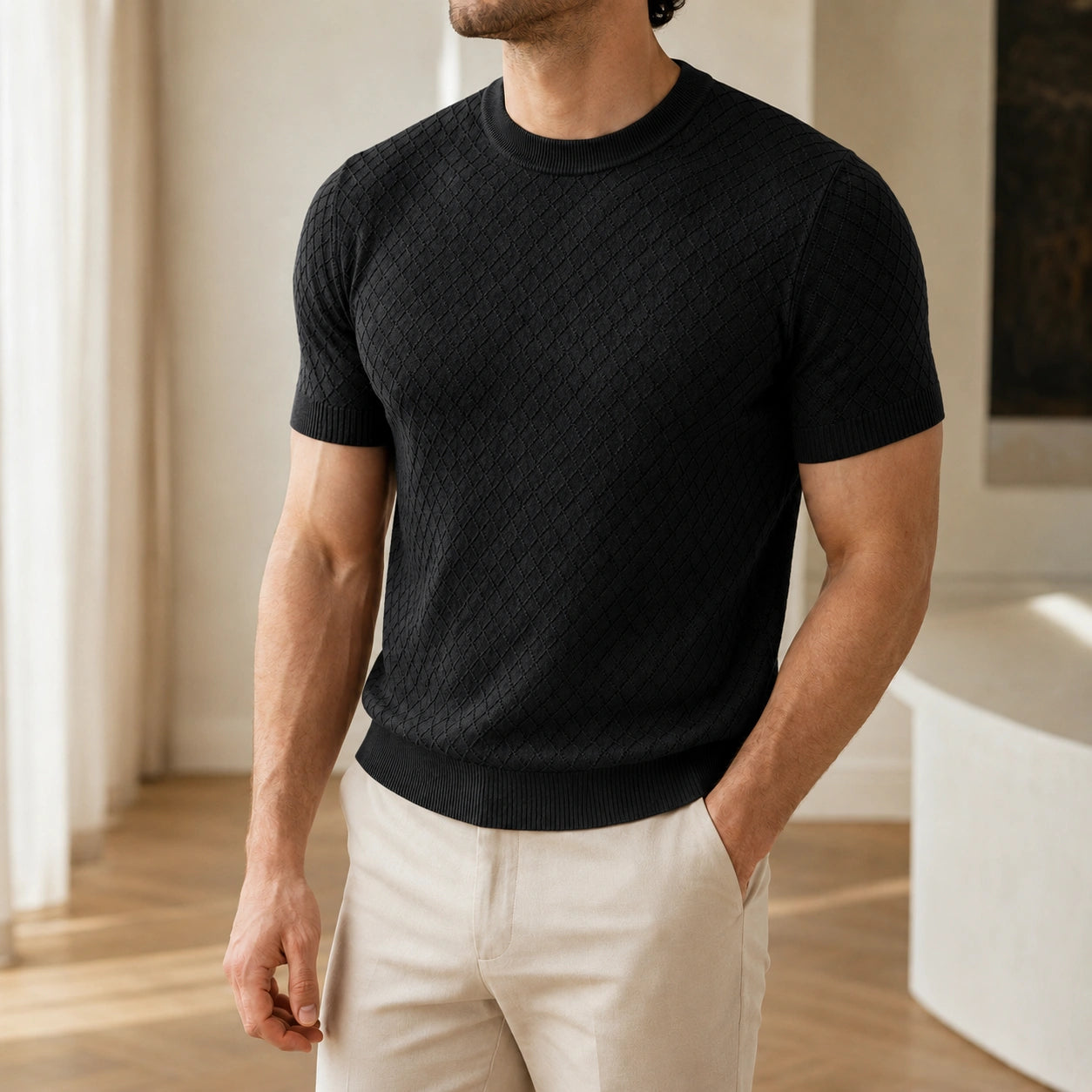 Mivanity Men's Cool-Feel Knit T-Shirts