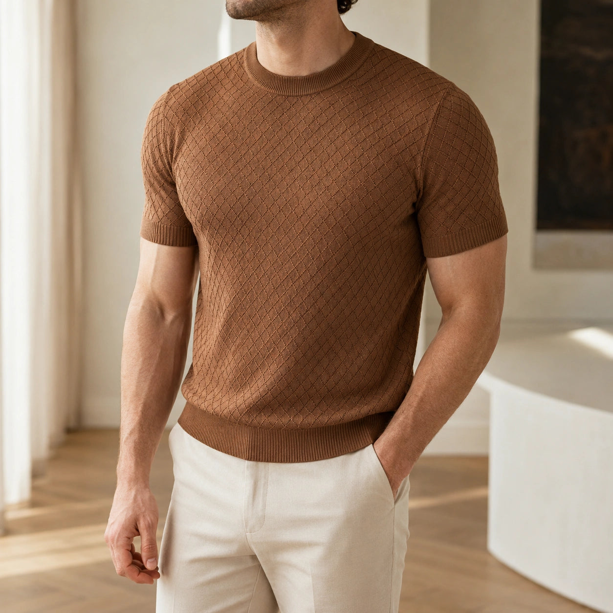 Mivanity Men's Cool-Feel Knit T-Shirts