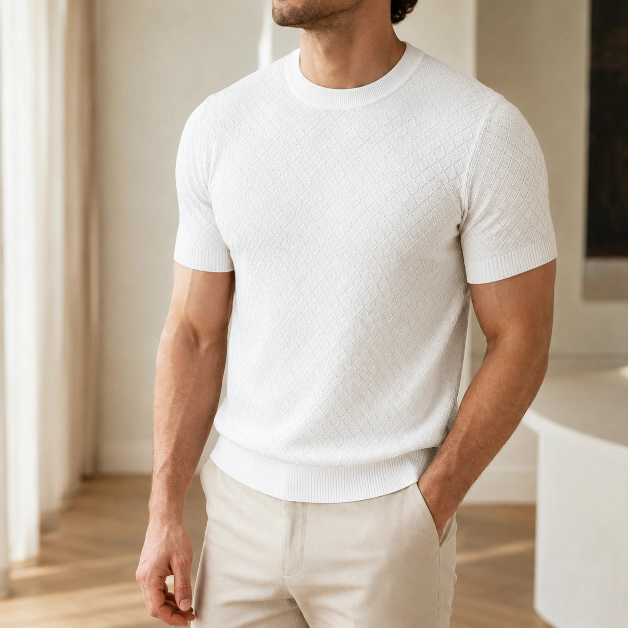 Mivanity Men's Cool-Feel Knit T-Shirts