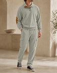 Mivanity Men's Corduroy Stand Collar 2-Piece Sets