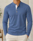 Mivanity Men's Cotton Crew Neck Long-Sleeve Business Shirts