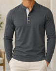 Mivanity Men's Cotton Crew Neck Long-Sleeve Business Shirts