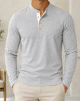 Mivanity Men's Cotton Crew Neck Long-Sleeve Business Shirts