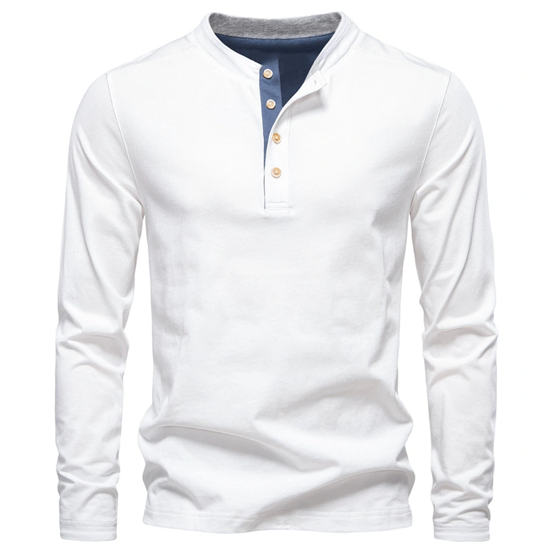 Mivanity Men's Cotton Crew Neck Long-Sleeve Business Shirts