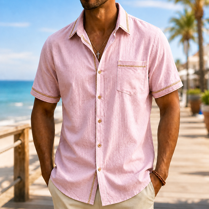 Mivanity Men’s Cotton Linen Camp Shirt