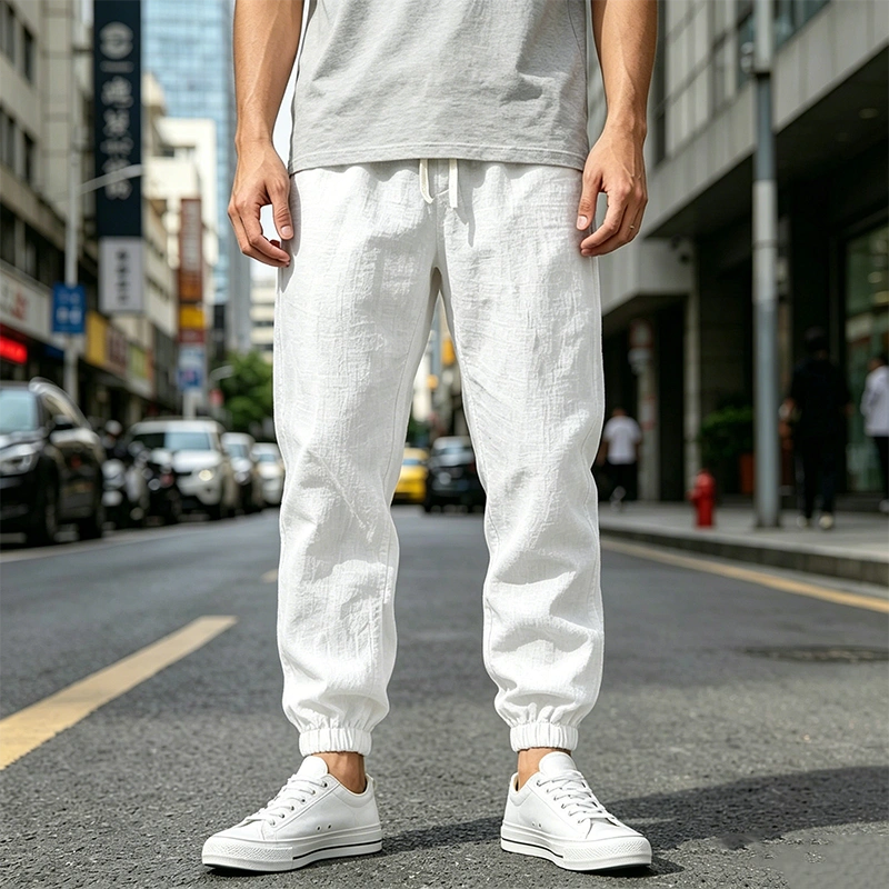 Mivanity Men's Cotton and Linen Casual Breathable Pants