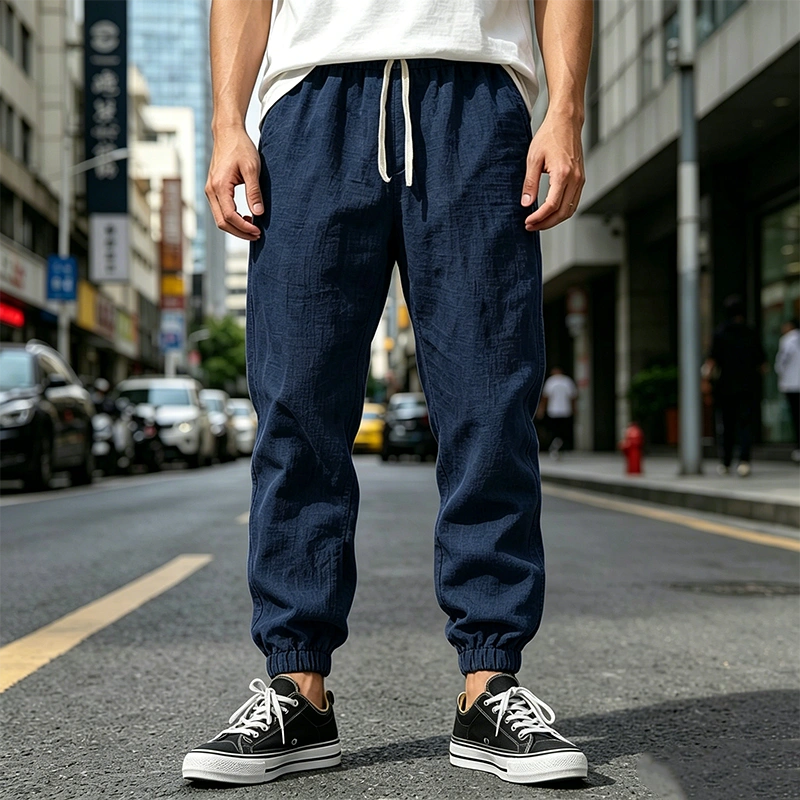 Mivanity Men's Cotton and Linen Casual Breathable Pants
