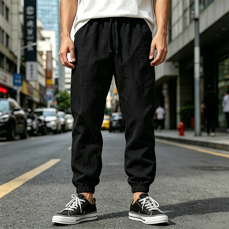 Mivanity Men's Cotton and Linen Casual Breathable Pants