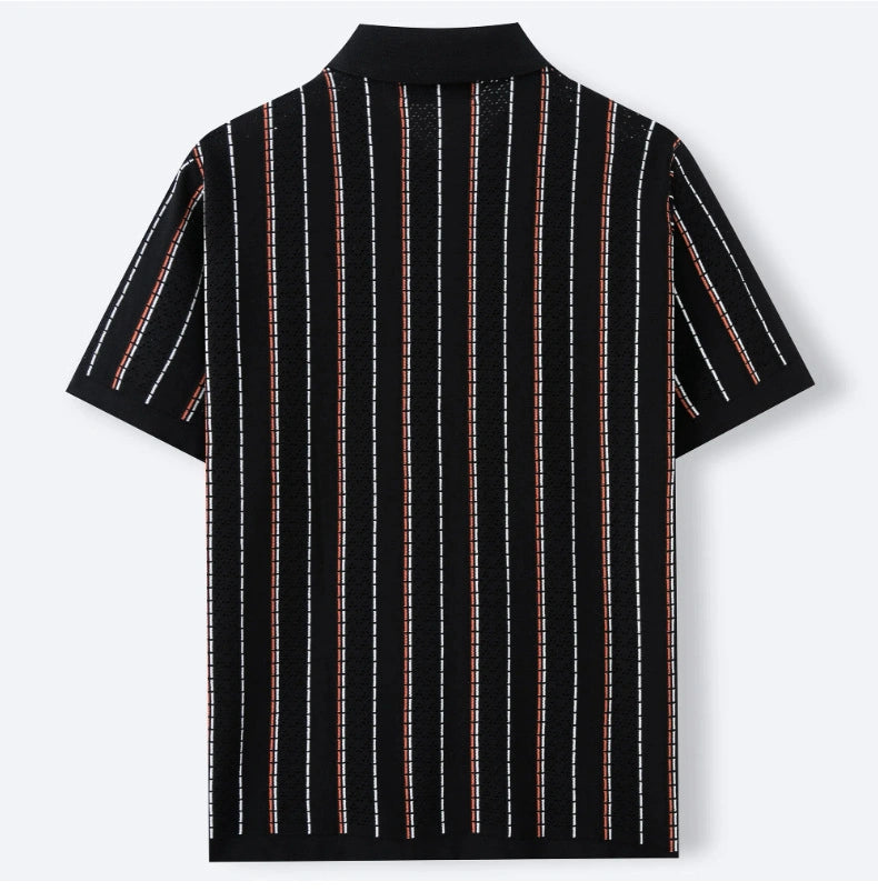 Mivanity Men's Daily Casual Striped Polo Shirts