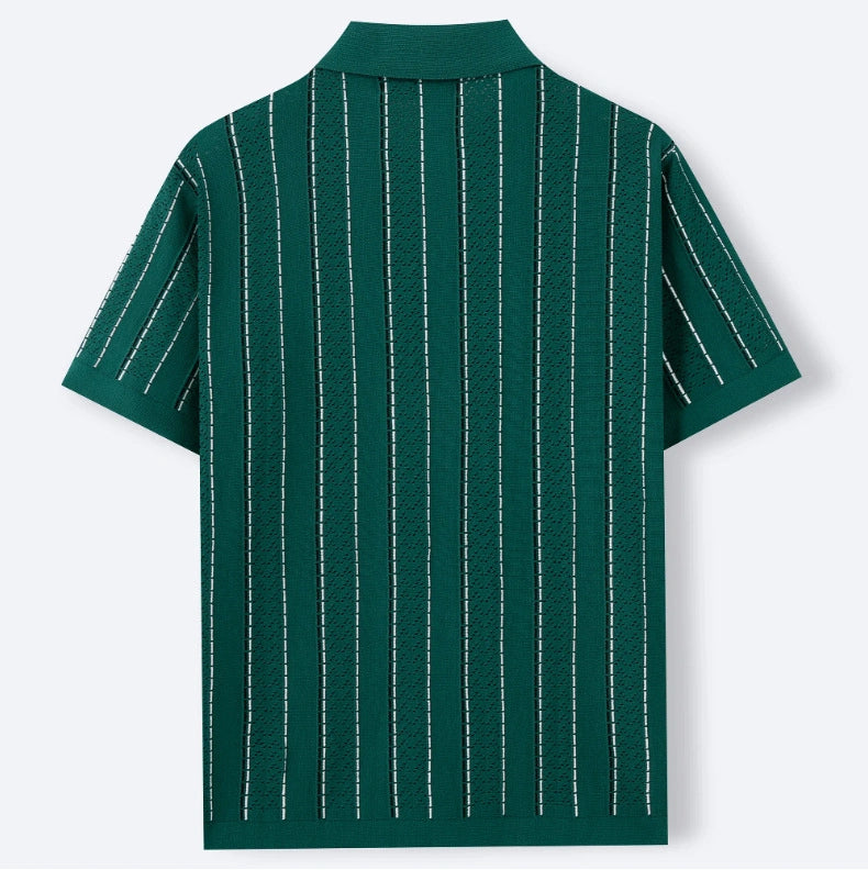 Mivanity Men's Daily Casual Striped Polo Shirts
