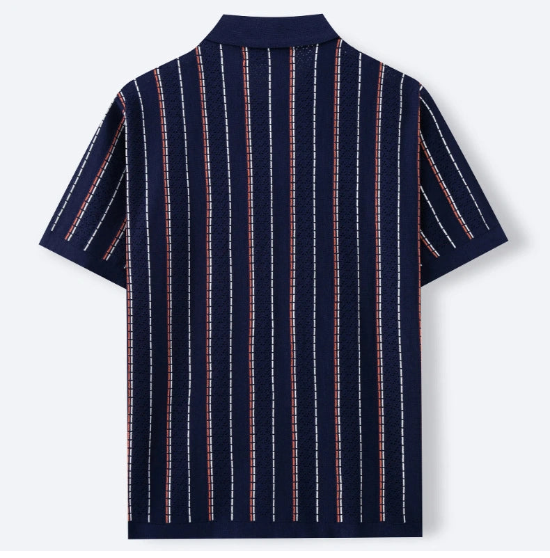 Mivanity Men's Daily Casual Striped Polo Shirts