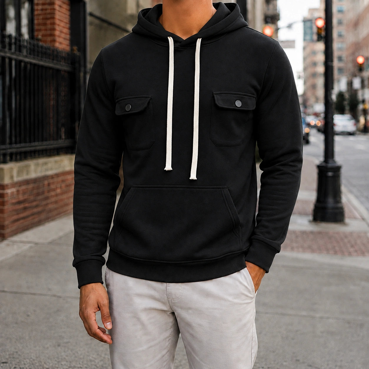 Mivanity Men's Everyday Comfort Fleece Cargo Sweatshirts