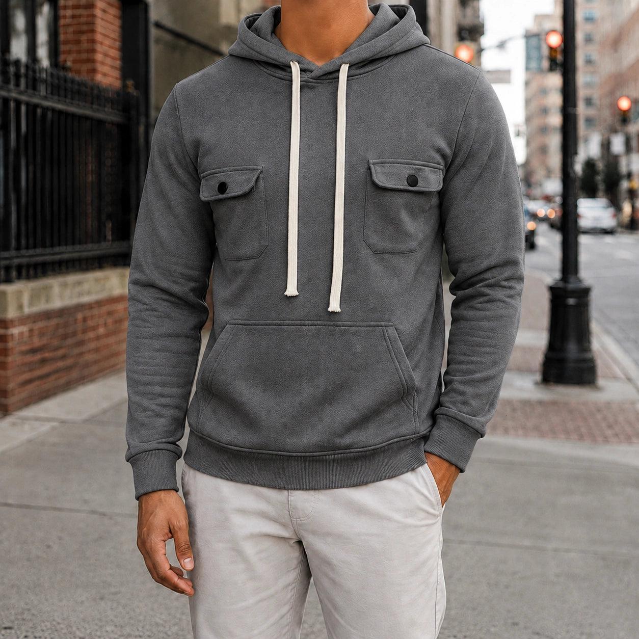 Mivanity Men's Everyday Comfort Fleece Cargo Sweatshirts