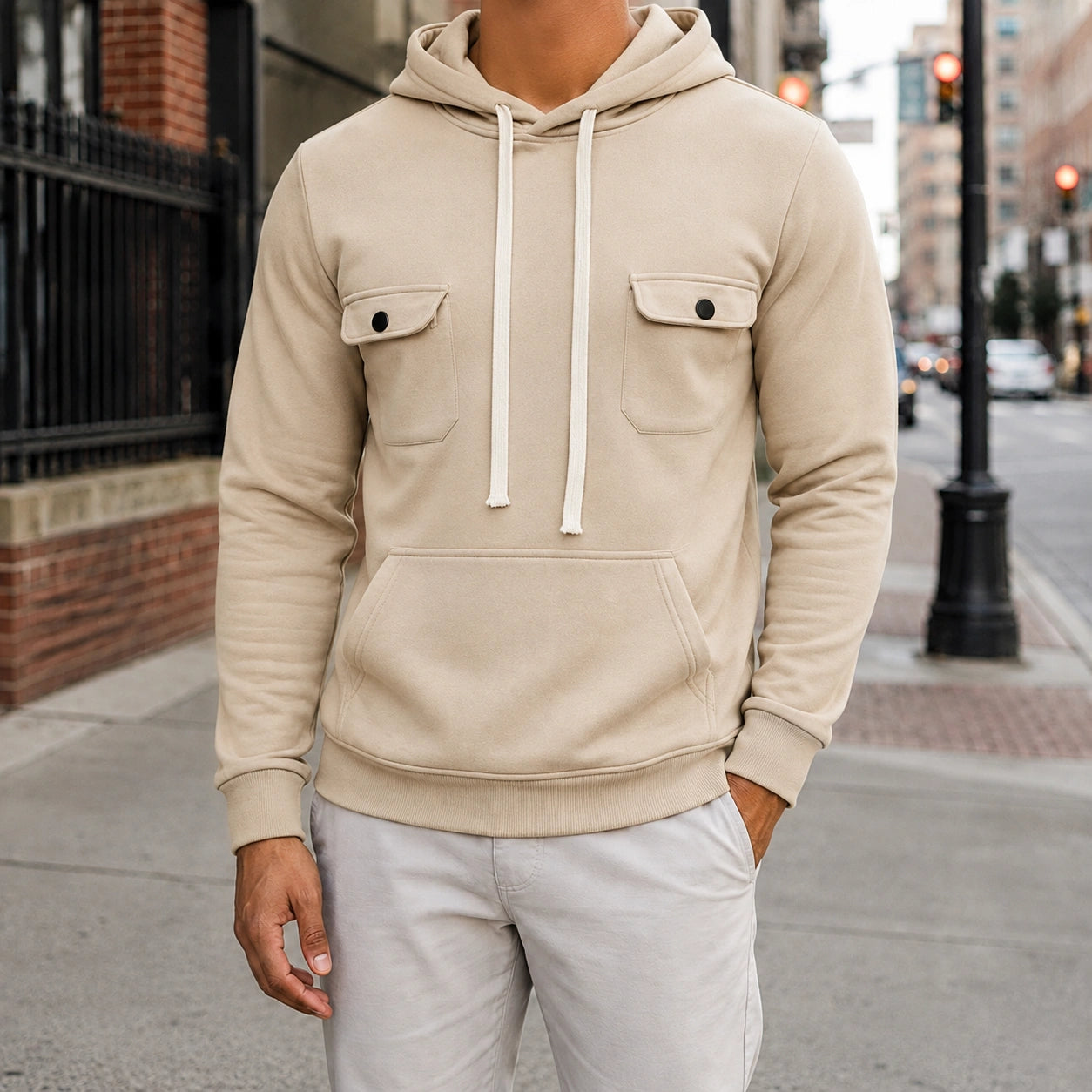 Mivanity Men's Everyday Comfort Fleece Cargo Sweatshirts