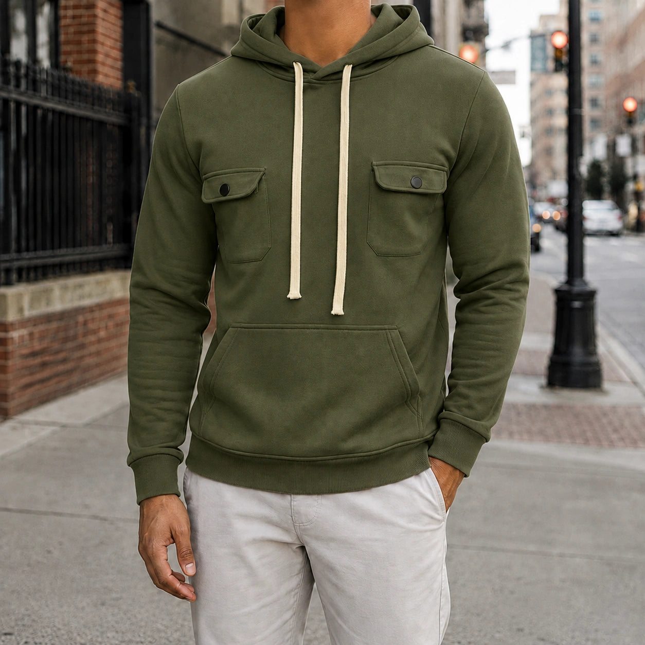 Mivanity Men's Everyday Comfort Fleece Cargo Sweatshirts