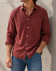 Mivanity Men's Everyday Lapel Pocket Casual Comfort Long Sleeve Shirt