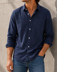 Mivanity Men's Everyday Lapel Pocket Casual Comfort Long Sleeve Shirt