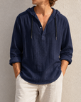Mivanity Men's Fashion Retro Long Sleeve Loose Casual Henley Shirts