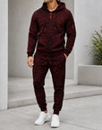 Mivanity Men's Fleece-Lined Hooded Jacket Jogger Pants 2-Piece Winter Sets