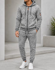 Mivanity Men's Fleece-Lined Hooded Jacket Jogger Pants 2-Piece Winter Sets