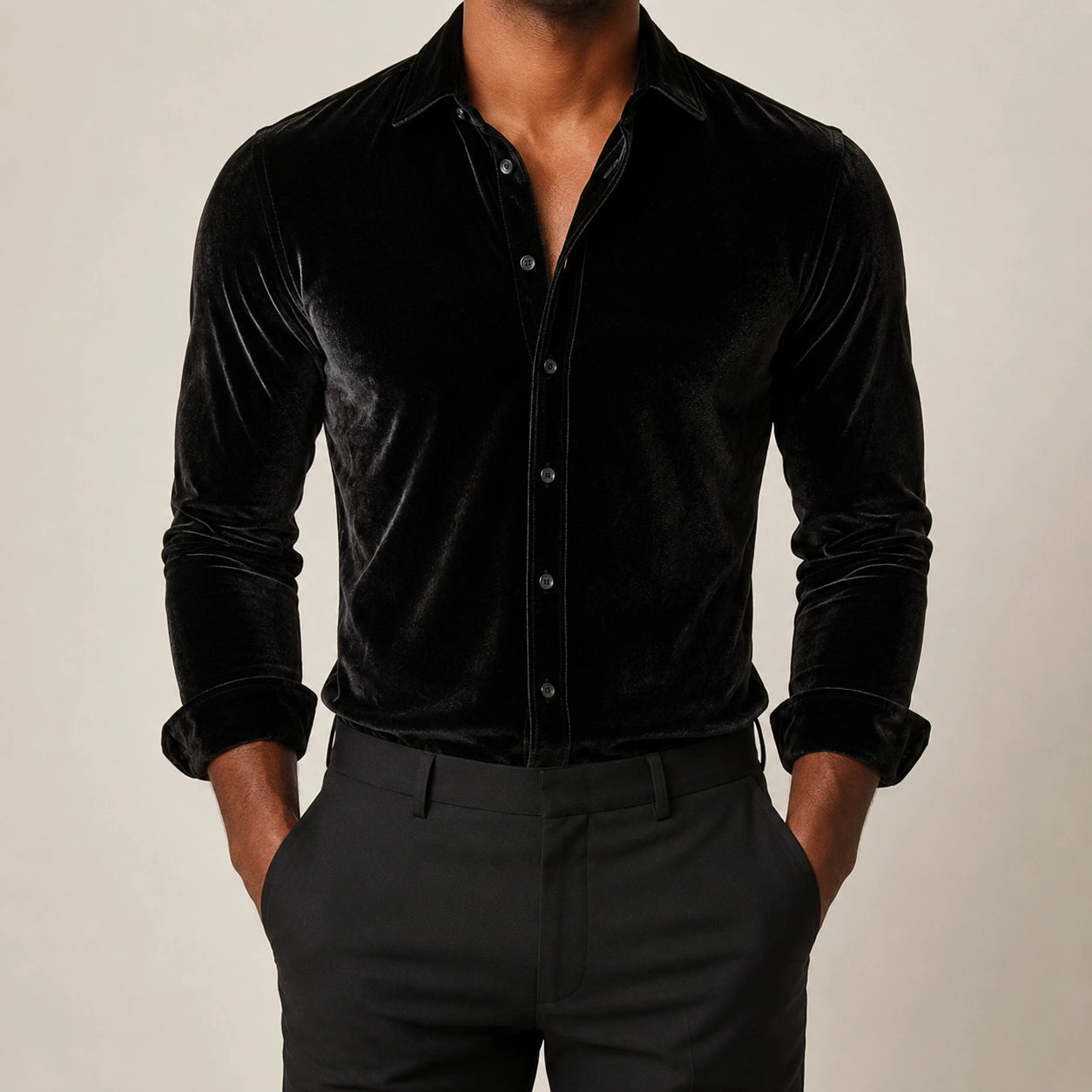 Mivanity Men's Fluid Drape Solid Business Shirts