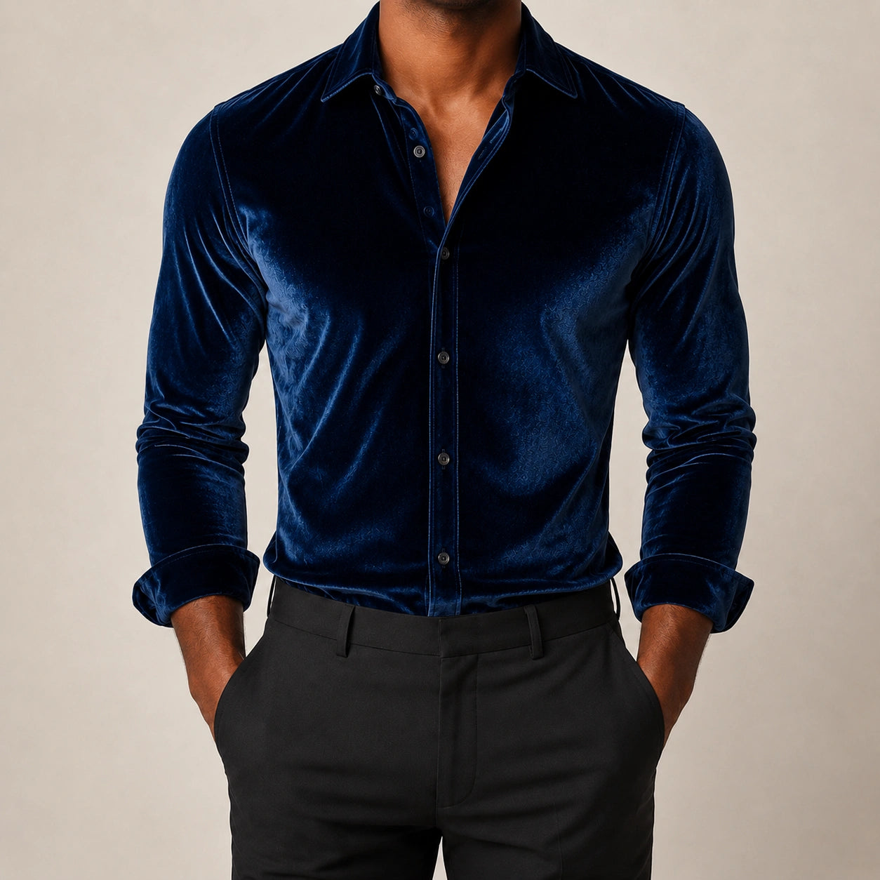 Mivanity Men's Fluid Drape Solid Business Shirts