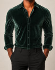 Mivanity Men's Fluid Drape Solid Business Shirts